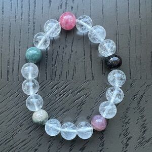DIY Clear quartz bracelet 10mm SIZE 6.5’